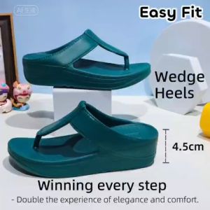 Women’s Wedge Heel Slippers Relaxed Style Add 4.5cm Slide Filp Flops Multiple Colors