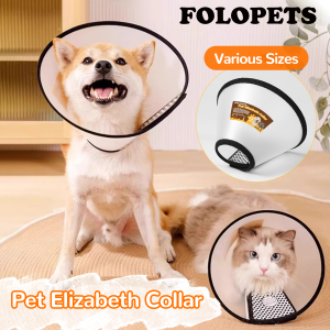 FOLOPETS Pet Elizabeth Cone E-Collar Dog Cat Head Cover Anti Bite Cone Pet Supplies