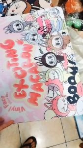 Alas Kaki kamar Mandi Anti Slip Labubu Ukuran 40x60cm Keset Lantai Kamar Mandi Diatomite Anti Licin