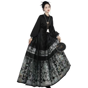 Original Hanfu Set 2024 New Spring Season Floral Goddess Original Haiyanshe Qinghan Tunic Top And Lantern Skirt Ensemble