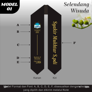 Syal Selempang Wisuda Leher / Selempang Wisuda Samping Di Sablon Bisa Request
