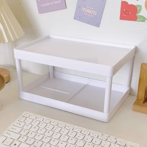 Multifunctional Desktop Cosmetic Storage Rack Office Storage Box Organizer Stationery Sorting Rack Double-layer Storage Rack