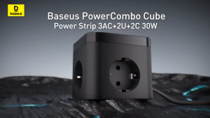 Bộ sạc nhanh 30W Baseus PowerCombo Cube Power Strip 3AC+2U+2C with 1.5m Power Cord