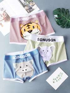 การ์ตูน ผู้ชายผสม กางเกงบ็อกเซอร์ นักเรียน ชุดชั้นใน Youth Quadangle กางเกง สบาย ผ้าฝ้าย ป้องกันแรงเสียดทาน เอวกลาง ดีไซน์