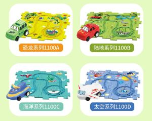 รูปลักษณ์เล่นเด็กรถราง DIY 5ใน1รางรถไฟบล็อคก่อสร้างแทร็กรถไฟแม่เหล็กของเล่นของขวัญวันเกิดเด็กสำหรับเด็กผู้ชาย