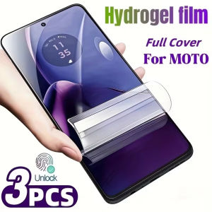 3PCS For Motorola Moto G96 G86 Edge 50 70 60 Fusion G85 G75 G84 G56 Edge 60 Pro 60S 50 Ultra Full Screen Protector Hydrogel Film