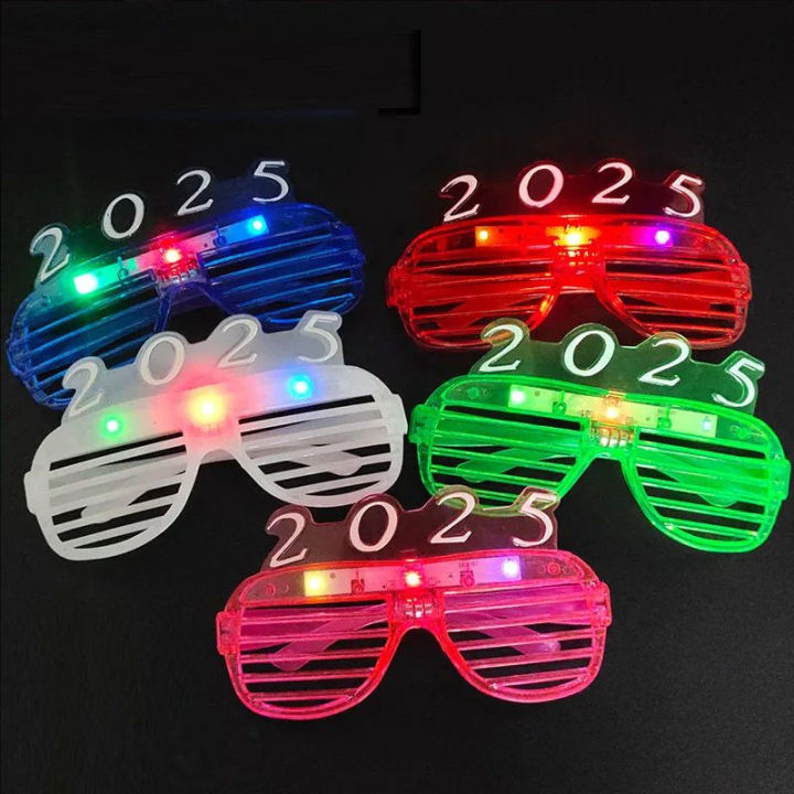 YESPERY LED 2025 Glow Glasses Party Supplies Light Up