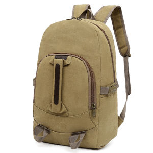 Durable Canvas Backpack for Men Outdoor Sports Travel Bag Retro Trend Double Shoulder Bag for Middle School Students Fitness Bag