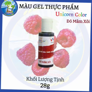 [Chai 28g] Màu đỏ mâm xôi_Màu thực phẩm dạng gel hiệu Unicorn
