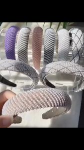 Bando Korea 3.5cm Impor dengan Aksen Kristal Permata Mutiara Bando Bridal Wedding Headband BBM002