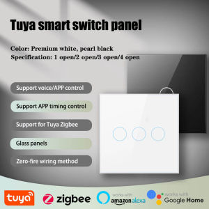 Tuya Zigbee Smart Switch Wall Switch EU Smart Switch Black Switch White Switch Alexa and Google 1/2/3/4gang
