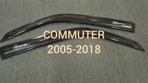 กันลม กันสาดประตู คิ้วกันสาด กันสาด คิ้ว 2ชิ้น ดำทึบ (ทรงMUGEN) โตโยต้า คอมมิวเตอร์ รถตู้ โหม่งน้อย Toyota Hiace commuter 2005 2006 2007 2008 2009 2010 2011 2012 2013 2014 2015 2016 2017 2018 ใส่ร่วมกันได้ A