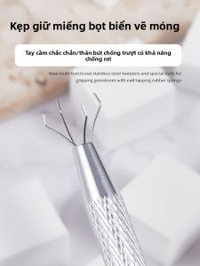 Kẹp Mút Sơn Móng Tay Bằng Thép Không Gỉ Chuyên Nghiệp Kẹp Che Rouge Dùng Tại Spa Và Tiệm Làm Đẹp Kẹp Rời Có Thể Tháo Rời
