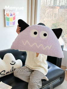 Adorable Large Eye Lamb Velvet Pillow Backrest Childrens Room Soft Cover Sofa Long Pillow Home Decorative Cushion