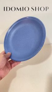 Dĩa Nhựa Melamine Nhám Xanh Dương Nhiều Size