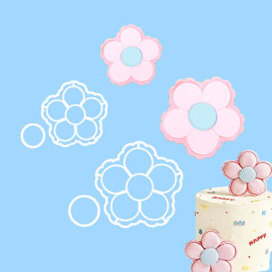 Hippopotamus Mud Pond Five-Petal Flower Set Plastic Sugar Art Cutting Mold Cake Dessert Decoration Baking DIY Sprinkling