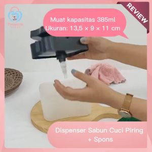Dispenser Sabun Cuci Piring + Holder + Spons - Soap Pump Sponge 2 in 1