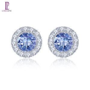 Lohaspie Đồ Trang Sức Bạc thật tinh khiết 925 hạt Bông tai S Tự Nhiên Tanzanite Chrome Diopside hạt bông tai Tanzanite Đá Bông Tai Ban Đầu Birthstone Bông Tai Cho trang sức nữ