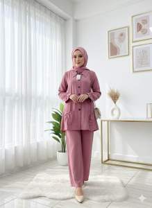 ONE SET KEMEJA CRINKLE/ONE SET MUSLIMAH/BUSANA MUSLIMAH TERBARU