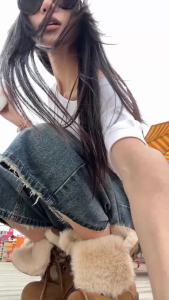 Washed Fringed Design Wide Leg Denim Cropped Pants Versatile Casual Niche Design Straight Knee Length Pants