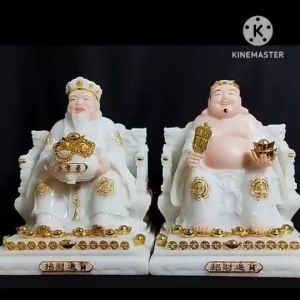 [ Cao 20 cm ] TƯỢNG THẦN TÀI  THỔ ĐỊA  MÀU TRẮNG  - BỘT ĐÁ CAO CẤP - HÀNG NHẬP KHẨU