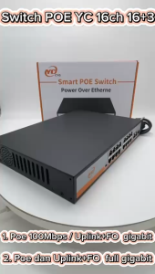 SWITCH POE 16Port POE SWITCH 16+3PORTS 10/100/1000Mbps / SWITCH hub POE 2Uplink+FO