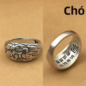 Nhẫn Bạc Mở Điều Chỉnh Họa Tiết Cung Hoàng Đạo