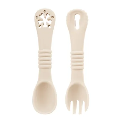 2PCS/Set Silicone Baby Spoons First Stage Utensils Baby Led Weaning Spoons Baby Chew Spoon Training Spoon Self Feeding Utensils