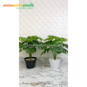 Pohon Monstera Artificial Tanaman Monstera Tapak Gajah X12 Semi Latex Variasi Pot Dasar dan Pot Ulir Hiasan Sudut Ruangan Dekorasi Aesthetic
