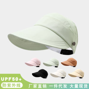 2025 New Womens Outdoor Sun Hat Fashionable Topless Hat Summer Spring Autumn UV Protection Hair Tie Cap Stylish Duckbill Hat