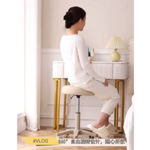 Yac💕เก้าอี้สตูล ปรับได้ เก้าอี้สตูลเตี้ยมีล้อ ม้านั่งกลม เก้าอี้ทำเล็บทำผม สตูลวางโมเดิร์นมินิมอล 360°หมุน