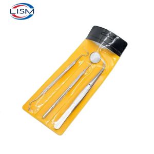 3 Pcs Stainless Steel Teeth Cleaning Dental Tool Set Dentist Oral Cleaning Kit with Dental Mirrors Oral Scope Tweezers for Oral
