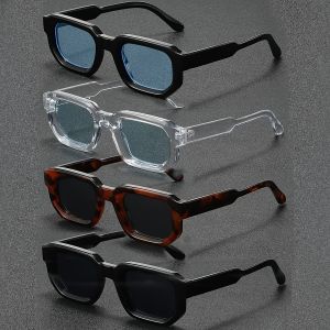 4pcsNew Men Vintage Rectangle Frame Sunglasses Fashion Retro Sun Glasses Luxury Brand Design Glasses UV400 Eyewear Women Goggles