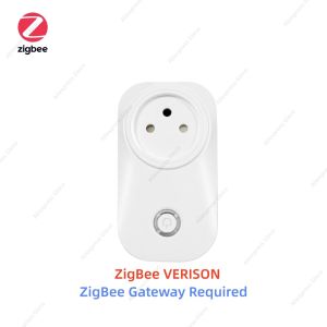 Zigbee TUYA Smart Plug 16A Israel Smart Socket With Energy Meter Outlet Switch Smart Life Timer Remote Control For Alexa Google