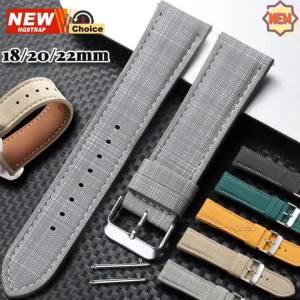 New Plaid Pattern Handmade Band 18mm 22mm 20mm Smrtwatch Leather Fashion Watch Strap Quick Release Wrist Belt Men Women Bracelet