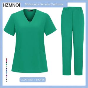 Women Hospital Working Clothes Nurse Accessories Dental Workwear Fashion Clinical Surgical Uniforms Medical Scrubs Uniforms Sets