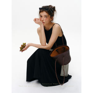 SHEITAOZI | Slimming A-line Sleeveless Dress with Drape and Open Back