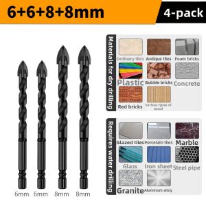 High Hardness Four-Edge Tile & Glass Drill Bit 6mm