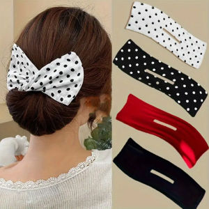กิ๊บติดผมลายจุดสีทึบสําหรับผู้หญิงที่คาดผมหรูหราขี้เกียจแฟชั่นผมดัดผมเครื่องประดับผม
