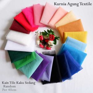 Kain Tile Tulle Kaku Sedang Lebar 125 cm Kerajinan Tangan RANDOM Terlaris Murah
