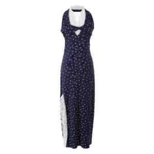 XIAOQIAOJIA | ชุดเดรสยาวคอวีแขนกุดผ้าลูกไม้สไตล์เกาหลีสำหรับผู้หญิง กระโปรงทรงเอเอวสูง ชุดทำงานฤดูร้อน ชุดเดรสยาวคอวีแขนกุด