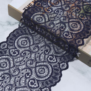 1yard/lot 18cm Wide Polyester Elastic Floral Lace Trim Stretch Lace for DIY Hairband Skirt Dress Clothing Sewing Decorations