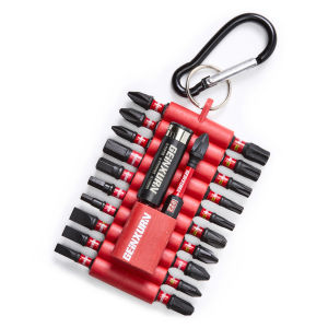 Geinxurn 22PCS 1”/2” Mixed Magnetic S2 Steel Multi Cross Driver Bits21PCS Driver Bits and 1 Pc Bit Holder with Organizer Sleeve