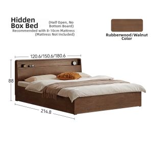 WEISHA | Vintage Double Bed With Storage Wooden