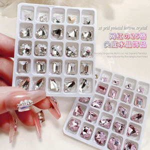 Hua Zimei Nail Drill Jewelry Pointed Bottom Mixed Flash Bursting Shiny Diamond Irregular Large Diamond Nail Art Tools