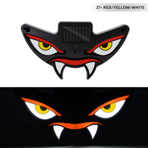 Devil Eyes Car Rear Window LED Ambient Mood Light Solar Powered Suction Cup Auto Windshield Atmosphere Decorative Warning Lamp