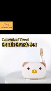 SPARKCART ￼Silicone Milk Bottle Brush Portable Milk Bottle Brush Set Baby Special Washing Bottle Storage Box Milk Bottle Cleaning Cartoon Milk Bottle Brush Travel Milk Bottle Brush Set