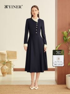 Merino Wool Color-blocked Satin-paneled Cross-neck Waist-defining Dress
