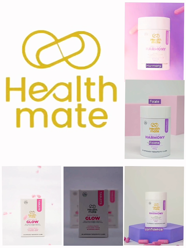 【New arrivals on sale】HealthmateSupplements Glow +Harmony Inositol40:1Collagen & Blotin
