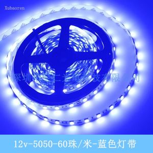 Blue Single Color LED Strip Light 12V 5050 SMD 60 High Brightness Living Room Ceiling Bar KTV Stage Blue Light Bar